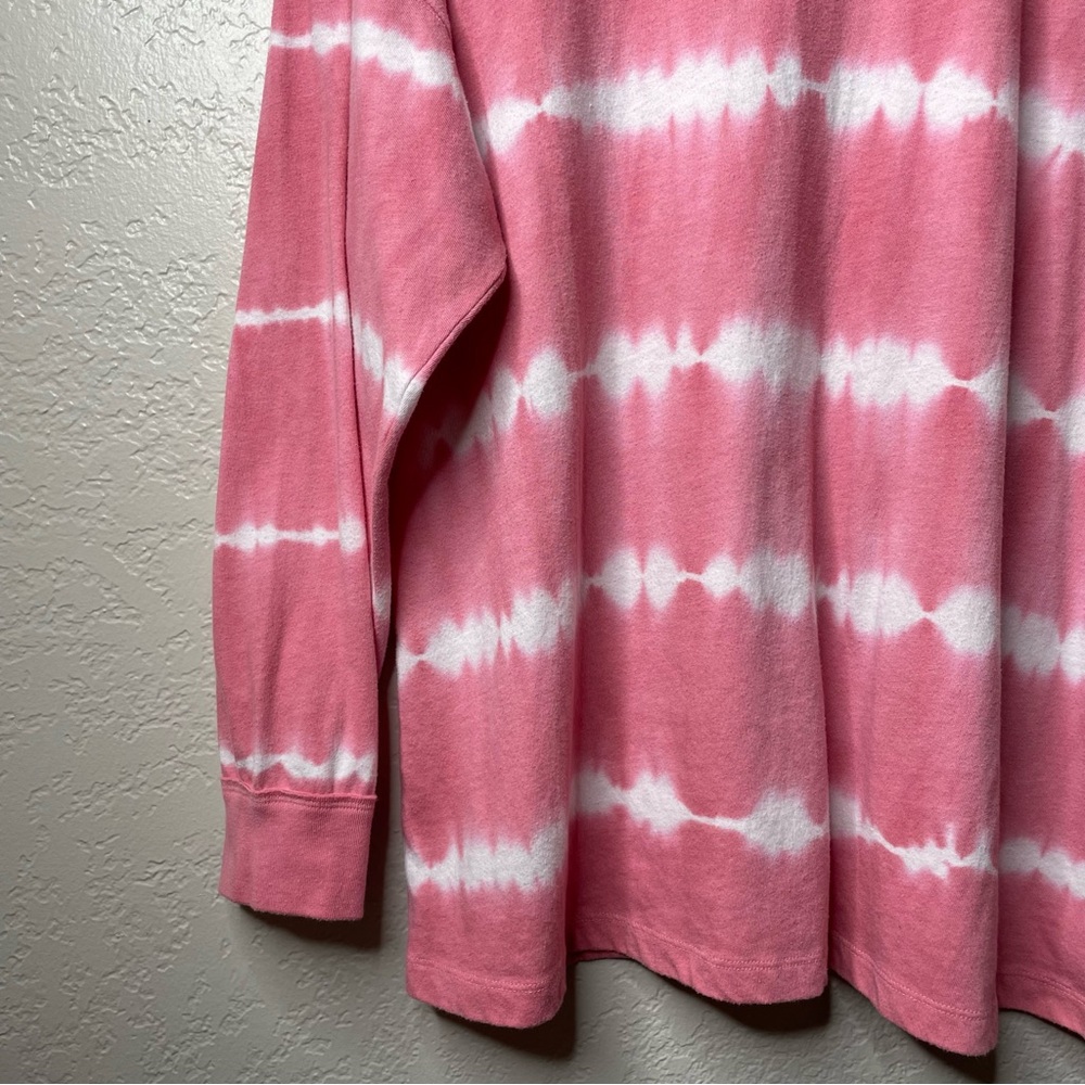 PINK Pink & White Tye Dye Oversized Long Sleeve Top - Picture 5 of 8